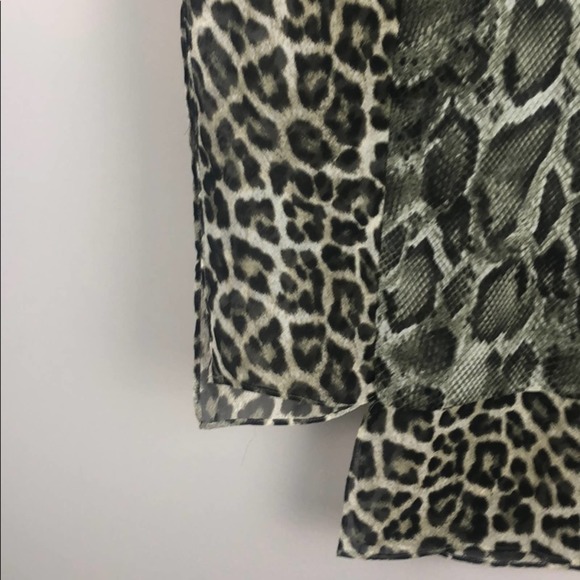 Michael Kors Sheer Snakeskin Leopard Top (S/M) - Picture 4 of 6